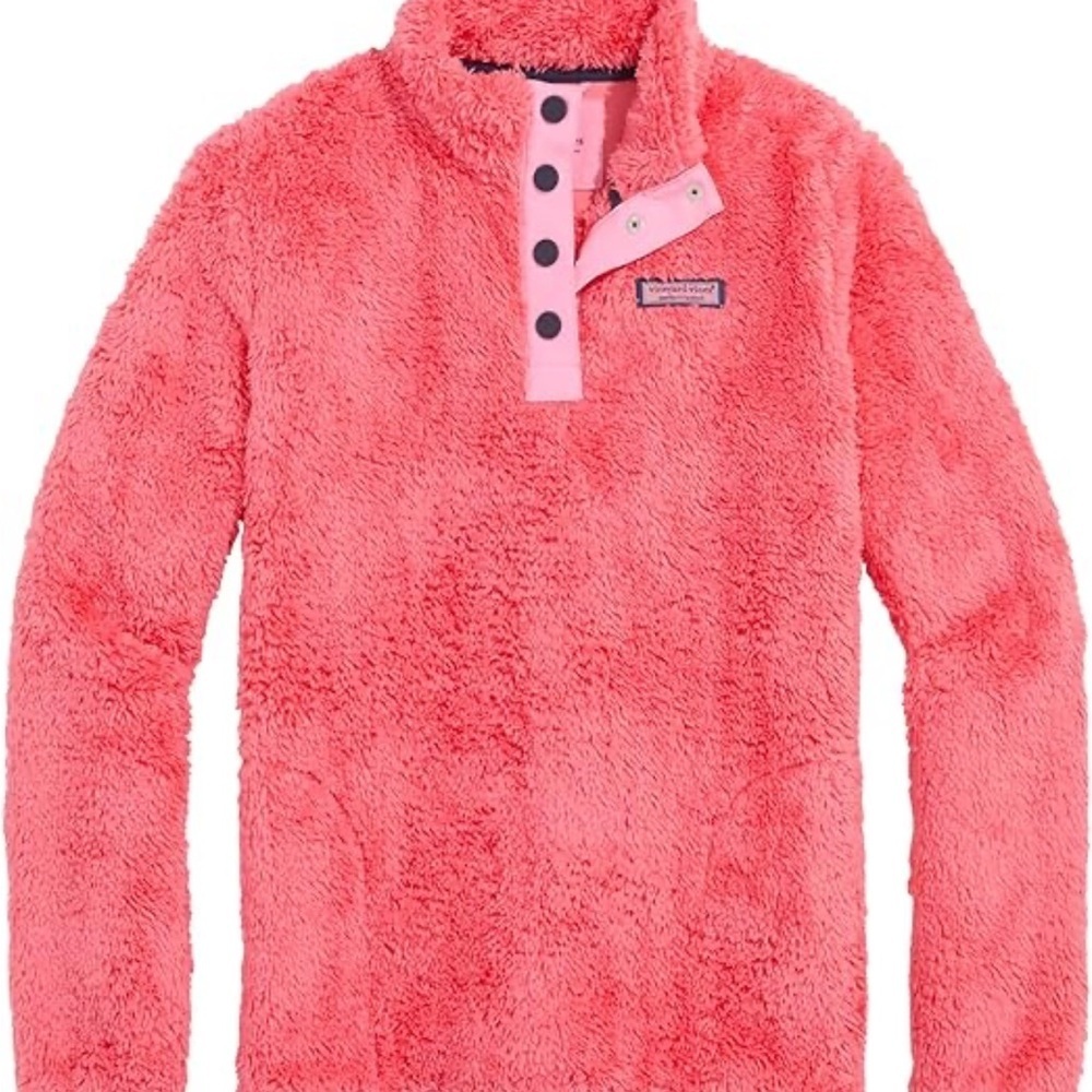 Vineyard vine Girls Simply Southern Pink Fuzzy Sweater